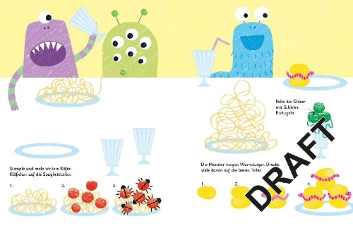 Buchcover und Innenansicht für das Buch: Fingerstempeln: Monster