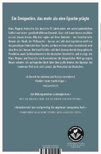 Buchcover und Innenansicht für das Buch: Marx, Wagner, Nietzsche