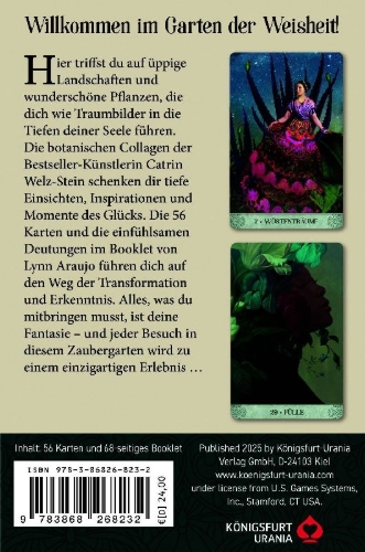 Buchcover und Innenansicht für das Buch: Botanical Dreams Orakel - 56 Orakelkarten und 68-seitiges Booklet (modernes jugendstil Orakel Deck)