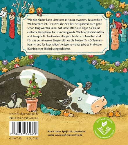 Buchcover und Innenansicht für das Buch: Lieselotte freut sich auf Weihnachten