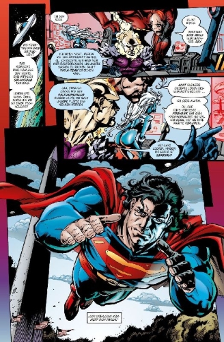 Buchcover und Innenansicht für das Buch: JLA #1-#17, #22-#23, JLA: Secret Files and Origins #1, New Year's Evil: Prometheus, JLA/ WILDC.A.T.S, Jla: Earth 2, Secret Origins #46