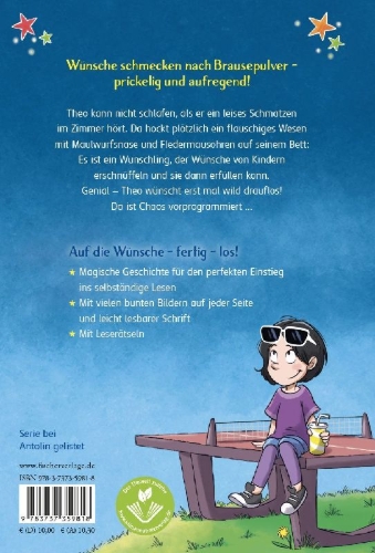 Buchcover und Innenansicht für das Buch: Der Wunschling - Wünsche schmecken nach Brausepulver