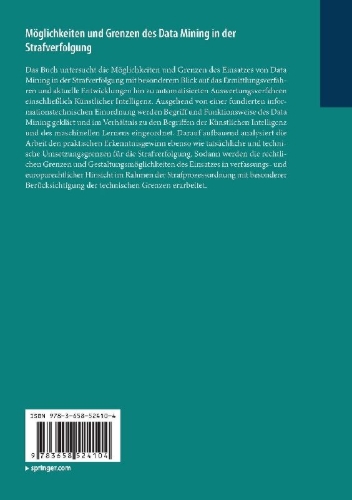 Buchcover und Innenansicht für das Buch: Möglichkeiten und Grenzen des Data Mining in der Strafverfolgung