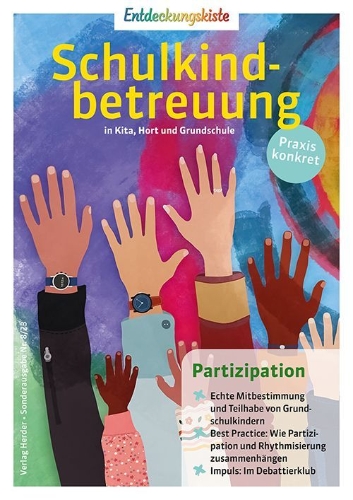 Buchcover und Innenansicht für das Buch: Entdeckungskiste Schulkindbetreuung 8/2023