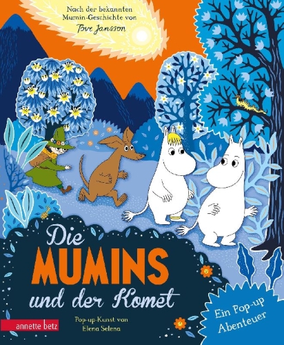 Buchcover und Innenansicht für das Buch: Die Mumins und der Komet