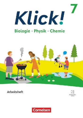 Buchcover und Innenansicht für das Buch: Klick! - Fächerübergreifendes Lehrwerk für Lernende mit Förderbedarf - Biologie, Physik, Chemie - ab 2024 - 7. Schuljahr