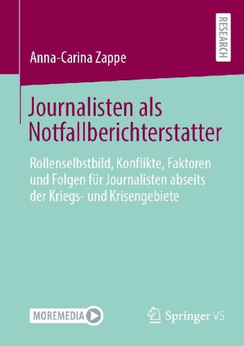 Buchcover und Innenansicht für das Buch: Journalisten als Notfallberichterstatter