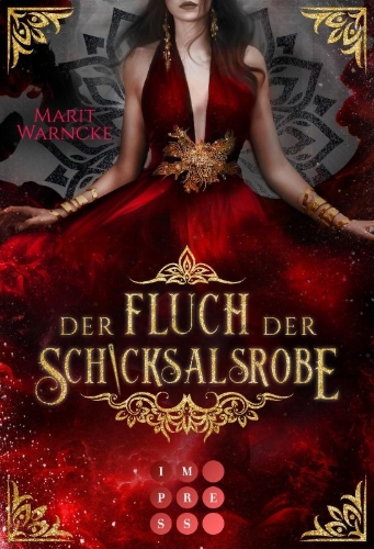 Buchcover und Innenansicht für das Buch: Der Fluch der Schicksalsrobe (Woven Magic 2)