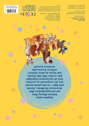 Buchcover und Innenansicht für das Buch: Disney Tiere: Tierischer Ausmalspaß
