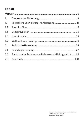 Buchcover und Innenansicht für das Buch: Koordination und Gleichgewicht für Senioren