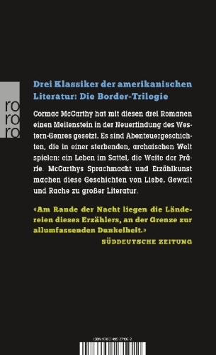 Buchcover und Innenansicht für das Buch: Die Border-Trilogie