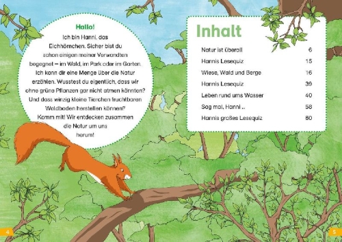 Buchcover und Innenansicht für das Buch: WAS IST WAS Erstes Lesen Band 4. Natur entdecken