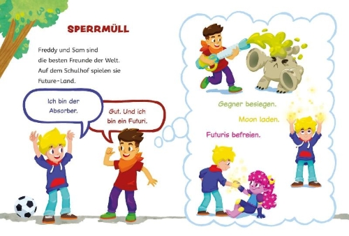 Buchcover und Innenansicht für das Buch: Freddy zockt!