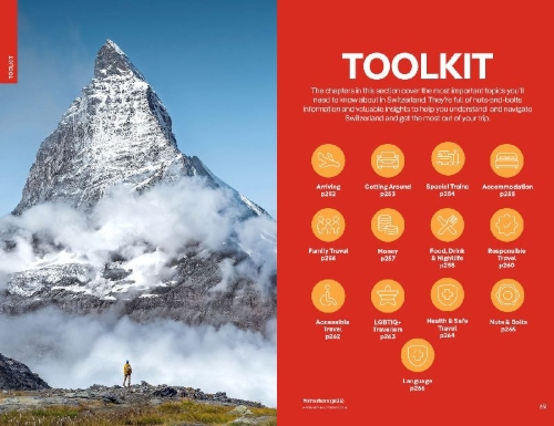 Buchcover und Innenansicht für das Buch: Lonely Planet Switzerland