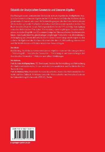 Buchcover und Innenansicht für das Buch: Didaktik der Analytischen Geometrie und Linearen Algebra