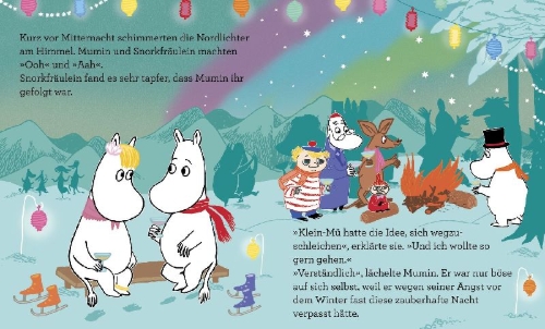 Buchcover und Innenansicht für das Buch: Mumin und das Winterfest