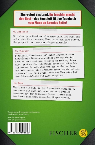 Buchcover und Innenansicht für das Buch: Das total gefälschte Geheim-Tagebuch vom Mann von Frau Merkel