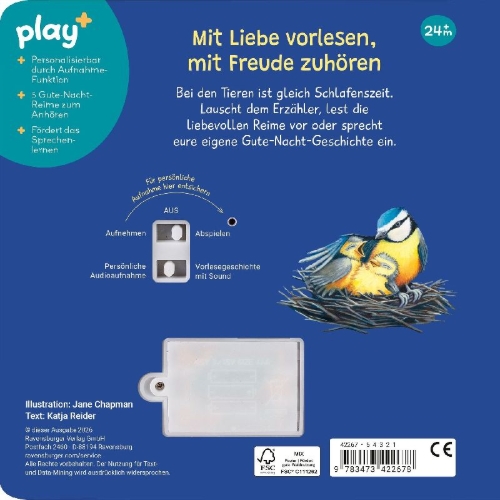 Buchcover und Innenansicht für das Buch: Play+ Mein Geschichten-Buch Schlaf schön! - ab 2 Jahre