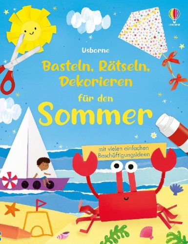 Buchcover und Innenansicht für das Buch: Basteln, Rätseln, Dekorieren für den Sommer