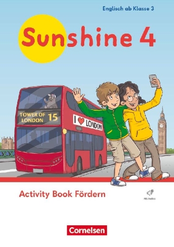 Buchcover und Innenansicht für das Buch: Sunshine 4. Schuljahr. Activity Book Fördern - Mit Audios (Webcode)