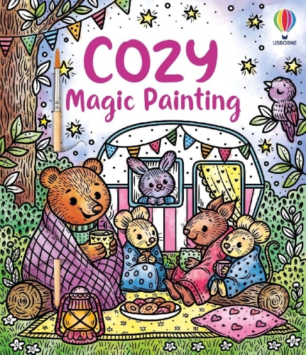 Buchcover und Innenansicht für das Buch: Cozy Magic Painting Book