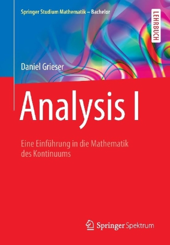 Buchcover und Innenansicht für das Buch: Analysis I