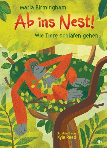 Buchcover und Innenansicht für das Buch: Ab ins Nest! - Wie Tiere schlafen gehen