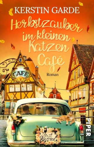 Buchcover und Innenansicht für das Buch: Herbstzauber im kleinen Katzen-Café