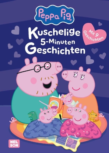 Buchcover und Innenansicht für das Buch: Peppa Wutz Gutenachtgeschichten: Kuschelige 5-Minuten-Geschichten