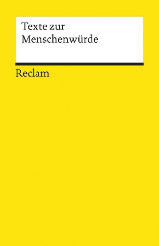 Buchcover und Innenansicht für das Buch: Texte zur Menschenwürde