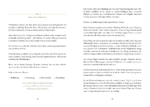 Buchcover und Innenansicht für das Buch: Die 1-Minuten-Methode