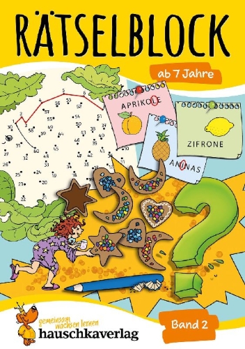 Buchcover und Innenansicht für das Buch: Rätselblock ab 7 Jahre - Band 2