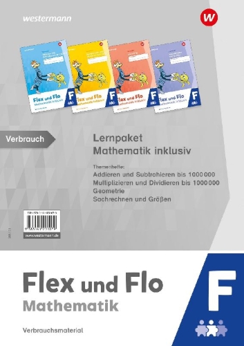 Buchcover und Innenansicht für das Buch: Flex und Flo. Mathematik inklusiv F Lernpaket
