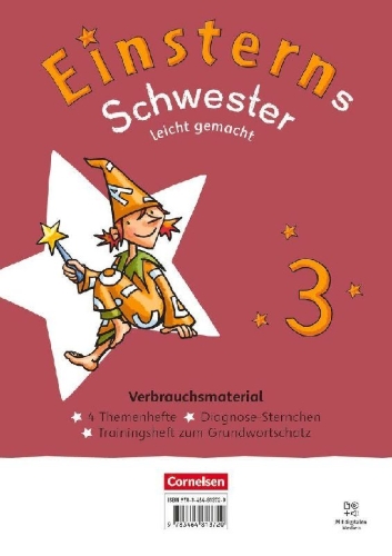 Buchcover und Innenansicht für das Buch: Einsterns Schwester Leicht gemacht 03. Neubearbeitung 2022 - Themenhefte 1-4, Training Grundwortschatz und Diagnoseheft - Verbrauchsmaterial