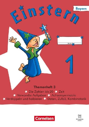 Buchcover und Innenansicht für das Buch: Einstern Mathematik 1. Jahrgangsstufe - Bayern 2026 - Themenheft 3 - Verbrauchsmaterial