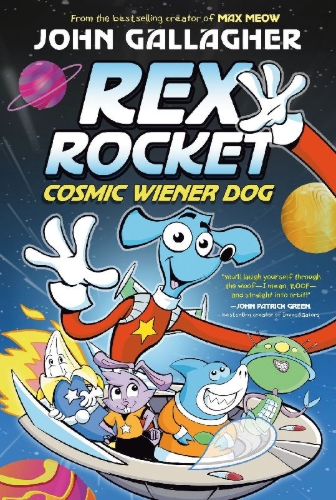 Buchcover und Innenansicht für das Buch: Rex Rocket: Cosmic Wiener Dog