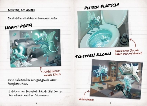 Buchcover und Innenansicht für das Buch: Dunkle Künste 1. Pudel-Panik