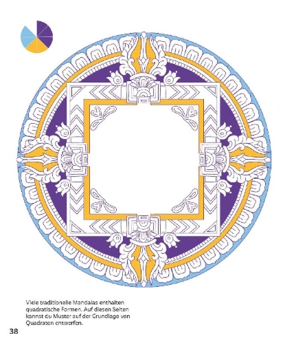 Buchcover und Innenansicht für das Buch: Mandalas zum Selberzeichnen und Ausmalen