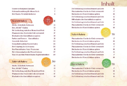 Buchcover und Innenansicht für das Buch: Das Chakra Workbook
