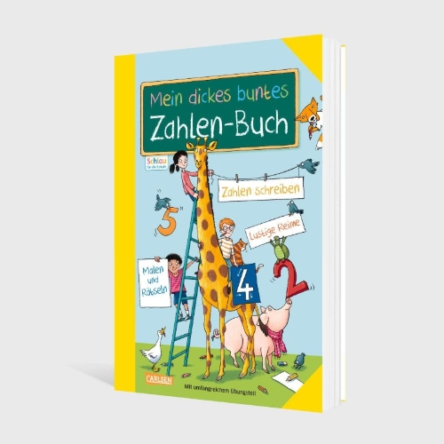 Buchcover und Innenansicht für das Buch: Schlau für die Schule: Mein dickes buntes Zahlen-Buch