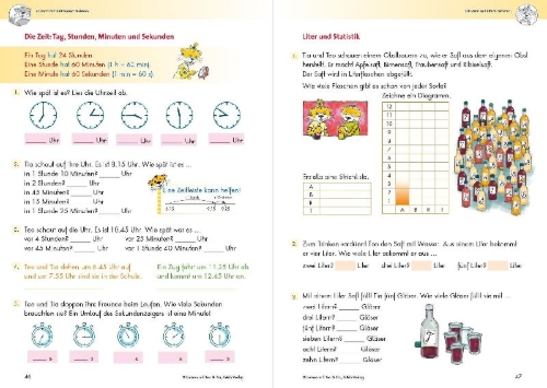 Buchcover und Innenansicht für das Buch: Lernen mit Teo und Tia Mathematik - 2. Klasse Volksschule