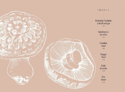Buchcover und Innenansicht für das Buch: Pilze. Das Kochbuch