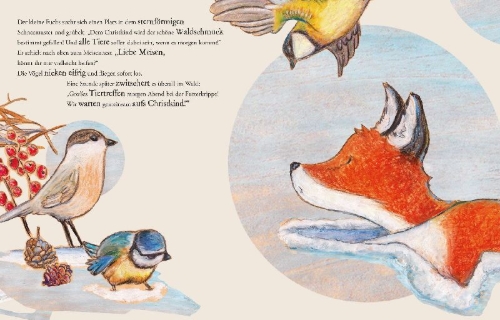 Buchcover und Innenansicht für das Buch: Wie der kleine Fuchs das Christkind sucht - Jubiläumsausgabe