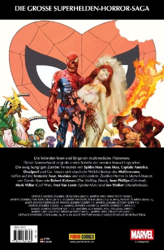 Buchcover und Innenansicht für das Buch: Marvel Zombies: Dead Days (2007) 1, Marvel Apes: Prime Eight (2009) 1,Marvel Zombies: Evil Evolution (2010) 1, Ultimate Fantastic Four (2004) 21-23 & 30-32, Marvel Zombies (2006) 1-5, Black Panther (2005) 28-30, Marvel Zombies 2 (2007) 1-5, Marvel Zombies Return (2009) 1-5, Marvel Zombies 3 (2008) 1-4, Marvel Zombies 4 (2009) 1-4, Marvel Zombies 5 (2010) 1-5, Marvel Zombies Supreme (2011) 1-5, Material aus Marvel Apes: Speedball (2009) 1, Marvel Apes: Amazing Spider-Monkey (2009) 1, Marvel Apes: Grunt Line (2009) 1, Ultimate Fantastic Four (2004) 24, 27 & 29, Black Panther (2005) 27 und jede M