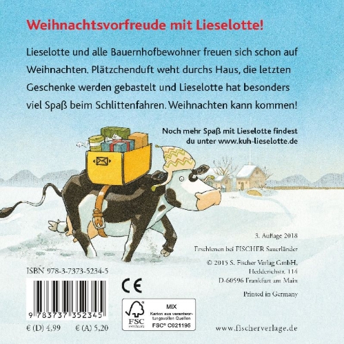 Buchcover und Innenansicht für das Buch: Bald ist Weihnachten, Lieselotte!