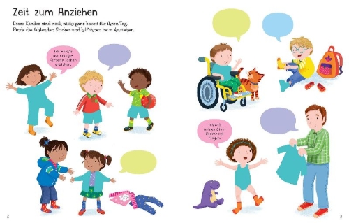 Buchcover und Innenansicht für das Buch: Mein erstes Stickerbuch: Ich ziehe mich an