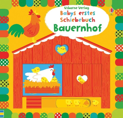 Buchcover und Innenansicht für das Buch: Babys erstes Schiebebuch: Bauernhof