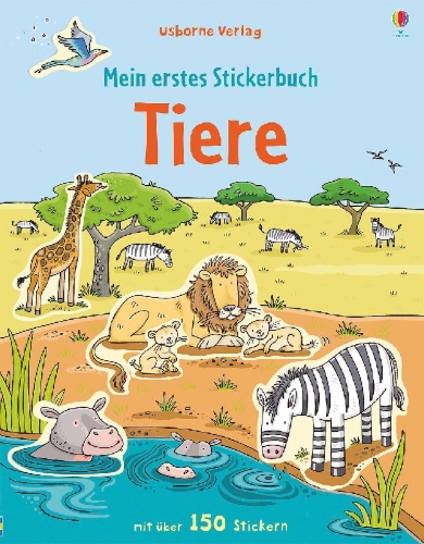 Buchcover und Innenansicht für das Buch: Mein erstes Stickerbuch: Tiere