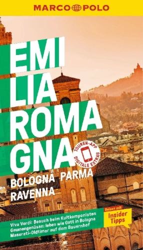 Buchcover und Innenansicht für das Buch: MARCO POLO Reiseführer Emilia-Romagna, Bologna, Parma, Ravenna