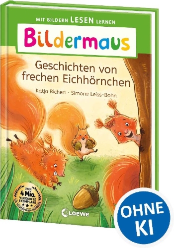 Buchcover und Innenansicht für das Buch: Bildermaus - Geschichten von frechen Eichhörnchen